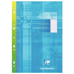 Feuillets mobiles 400 pages 90g, format A4, seyès blanc