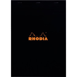 Bloc de bureau RHODIA BLACK 80 feuilles, format A4, quadrillé 5x5, pap