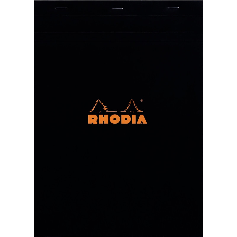 Bloc de bureau RHODIA BLACK 80 feuilles, format A4, quadrillé 5x5, pap