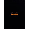 Bloc de bureau RHODIA BLACK 80 feuilles, format A4, quadrillé 5x5, pap