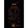 Bloc de bureau RHODIA BLACK 80 feuilles, format A4, quadrillé 5x5, pap