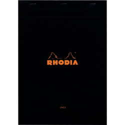 Bloc de bureau RHODIA BLACK 80 feuilles, format A4, ligné, papier blan