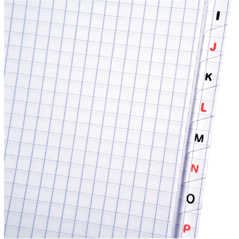 Répertoire à reliure intégrale 180 pages, format A4, quadrillé 5x5, pa