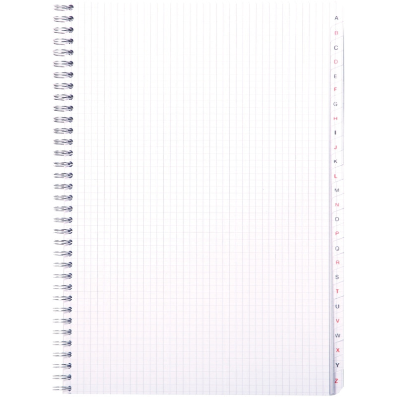 Répertoire à reliure intégrale 180 pages, format A4, quadrillé 5x5, pa