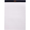 Bloc de bureau RHODIA BLACK 80 feuilles, format A4, ligné, papier blan