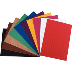 Paquet de 10 feuilles de carton ondulé coloris assortis format 25 x 35