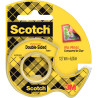 Rouleau adhésif Scotch double face 12,7mmx6,35m + dévidoir