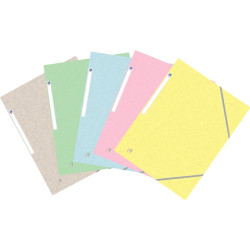Paquet de 5 chemises 3 rabats à élastiques TOP FILE+ en carte lustrée