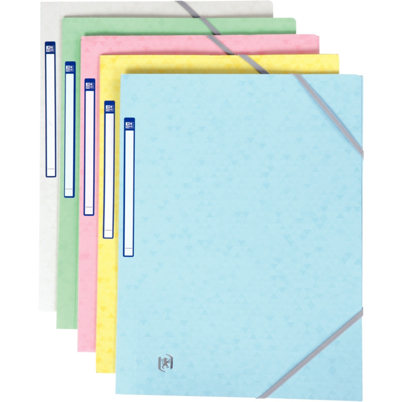 Paquet de 5 chemises 3 rabats à élastiques TOP FILE+ en carte lustrée
