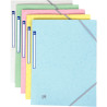 Paquet de 5 chemises 3 rabats à élastiques TOP FILE+ en carte lustrée