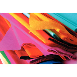 Paquet de 10 feuilles de crépon supérieur format 250 x 50 cm couleurs