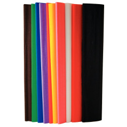 Paquet de 10 feuilles de crépon supérieur format 250 x 50 cm couleurs