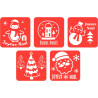 Lot de 5 pochoirs Noël et Bonne Année