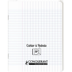 Piqûre 48 pages avec 2 rabats, format 17x22 cm, seyès 90g, couverture
