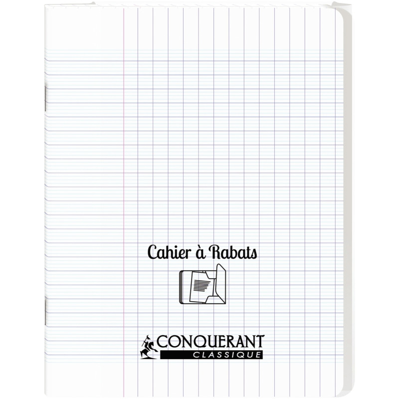 Piqûre 48 pages avec 2 rabats, format 17x22 cm, seyès 90g, couverture
