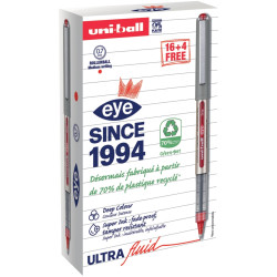 Boîte de 20 rollers UB157E pointe moyenne rouges dont 4 gratuits