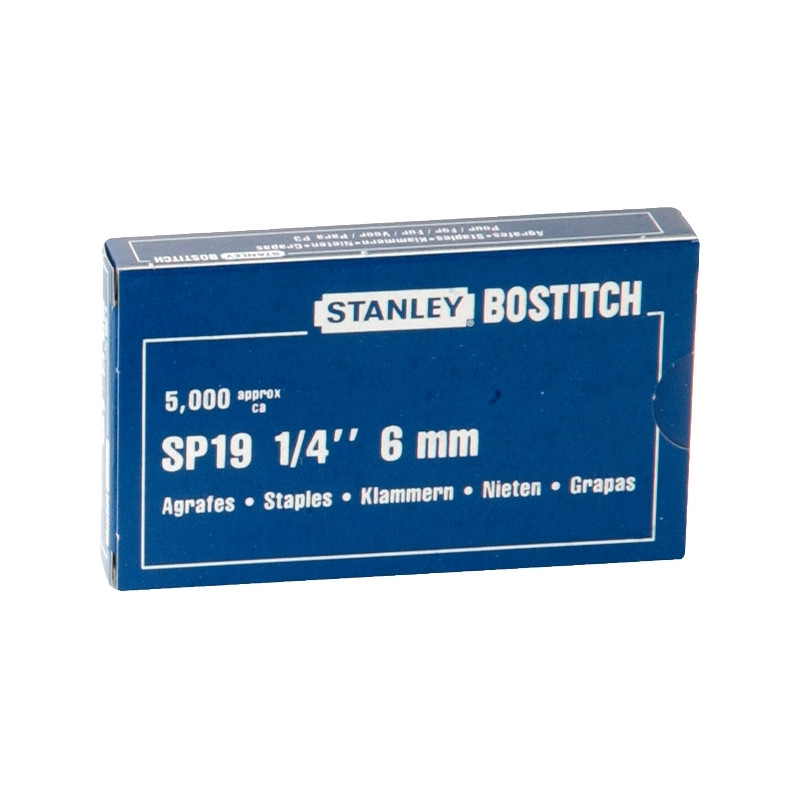 Boîte de 5 000 agrafes Bostitch SP 19 1/4