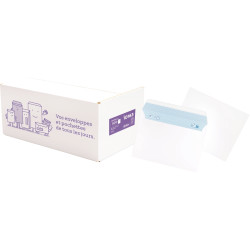 Boite de 500 enveloppes blanches 114x162mm 80g bande silliconée
