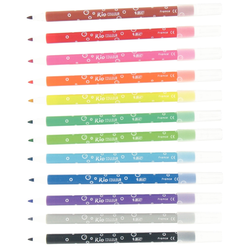 Lot de 12 pochettes de 12 feutres Kid Couleur dont 2 gratuites