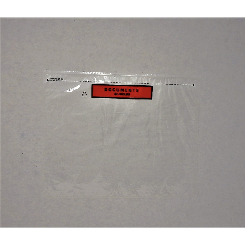 Boite de 100 pochettes adhésives "documents ci-inclus" 320x250mm