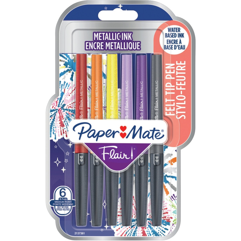 Pochette de 6 feutres Flair métallique