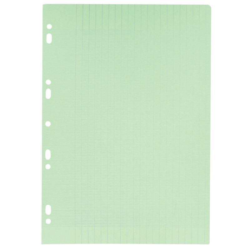 Feuillets mobiles 100 pages 80g, format A4, seyès vert
