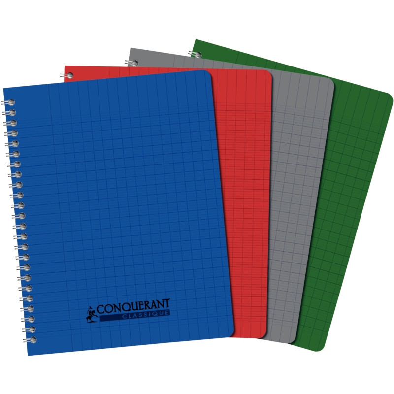 Reliure intégrale 180 pages CONQUERANT, A4, seyès, couverture polyprop