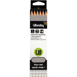 Boîte de 12 crayons graphite standard HB bout gomme