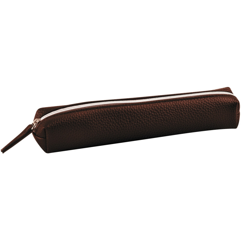 Mini trousse simili cuir marron