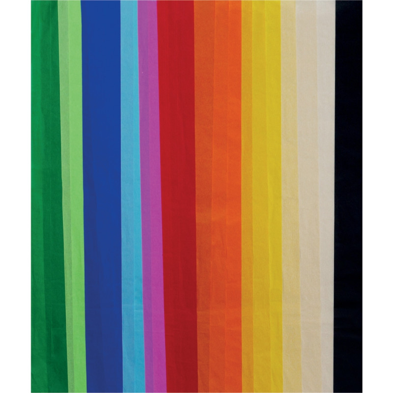 Rouleau de 30 feuilles de papier de soie 50 x 70 cm couleurs assorties
