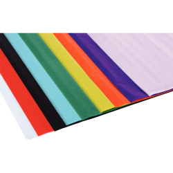 Rouleau de 30 feuilles de papier de soie 50 x 70 cm couleurs assorties