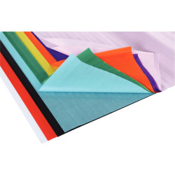 Rouleau de 30 feuilles de papier de soie 50 x 70 cm couleurs assorties