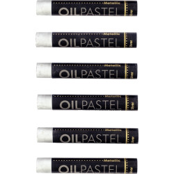 Boîte de 6 pastels huile argent 11mm