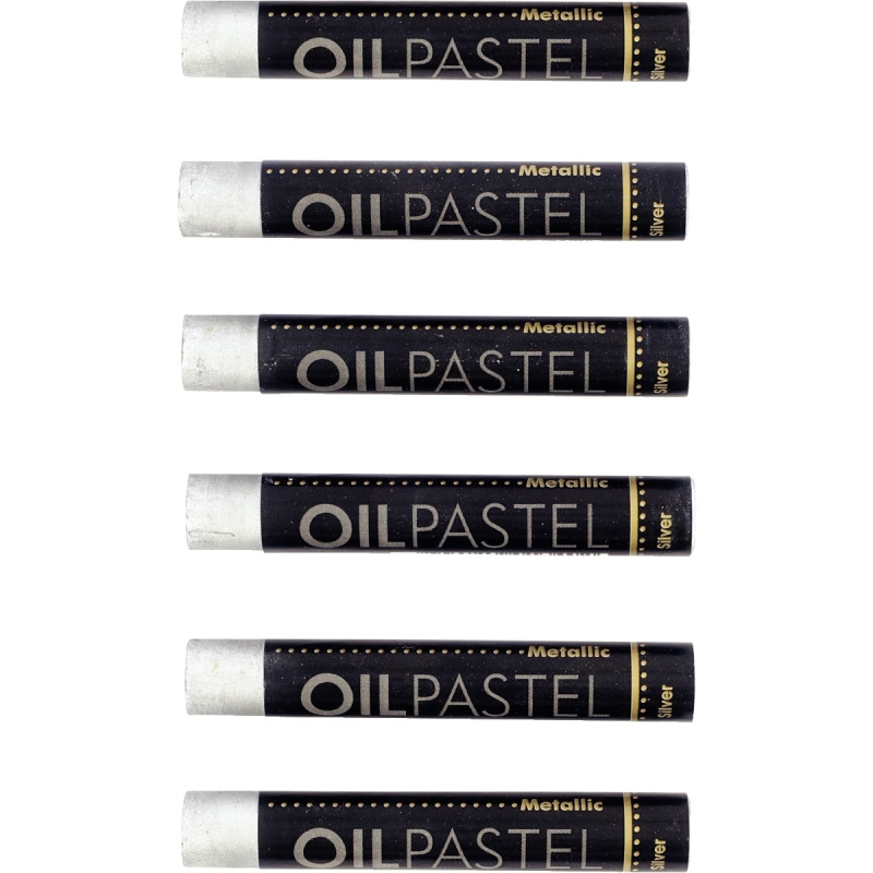 Boîte de 6 pastels huile argent 11mm