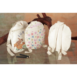 Lot de 5 sacs à dos pour enfant en coton écru