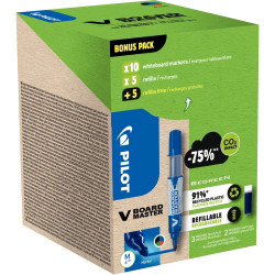 Pack de 10 marqueurs V-Board Master + 10 recharges assorties