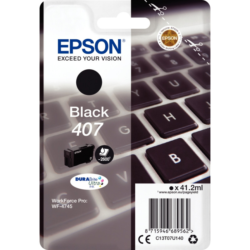 Epson CLAVIER / 407L cartouche jet d'encre noire authentique (T07U140)