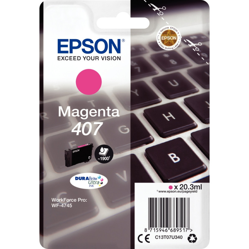 Epson CLAVIER / 407L cartouche jet d'encre magenta authentique (T07U34