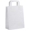 Paquet de 50 sacs kraft blanc 22+10x28cm poignées plates