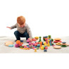 Boite de 84 pièces en bois assorties