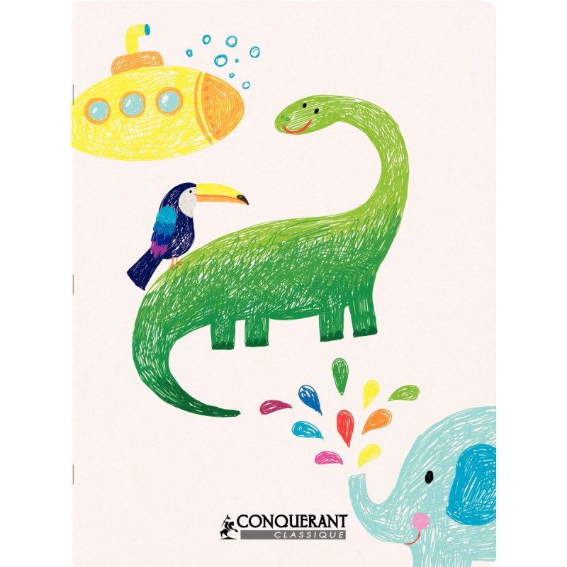 Piqûre 96 pages CONQUERANT couverture personnalisable, format 24x32 cm