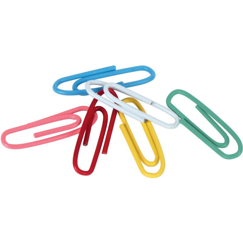 Boîte de 1000 trombones 25mm bout chevron coloris assortis