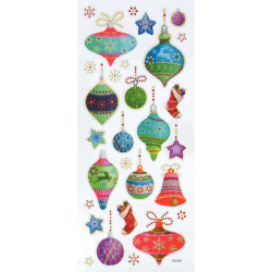 Pochette de 153 stickers avec strass pailletés thème Noël