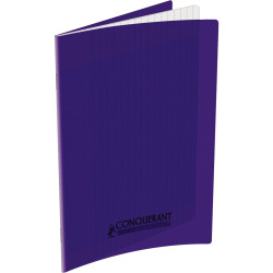 Piqûre 32 pages CONQUERANT, 17x22 cm, seyès, couv PP violet