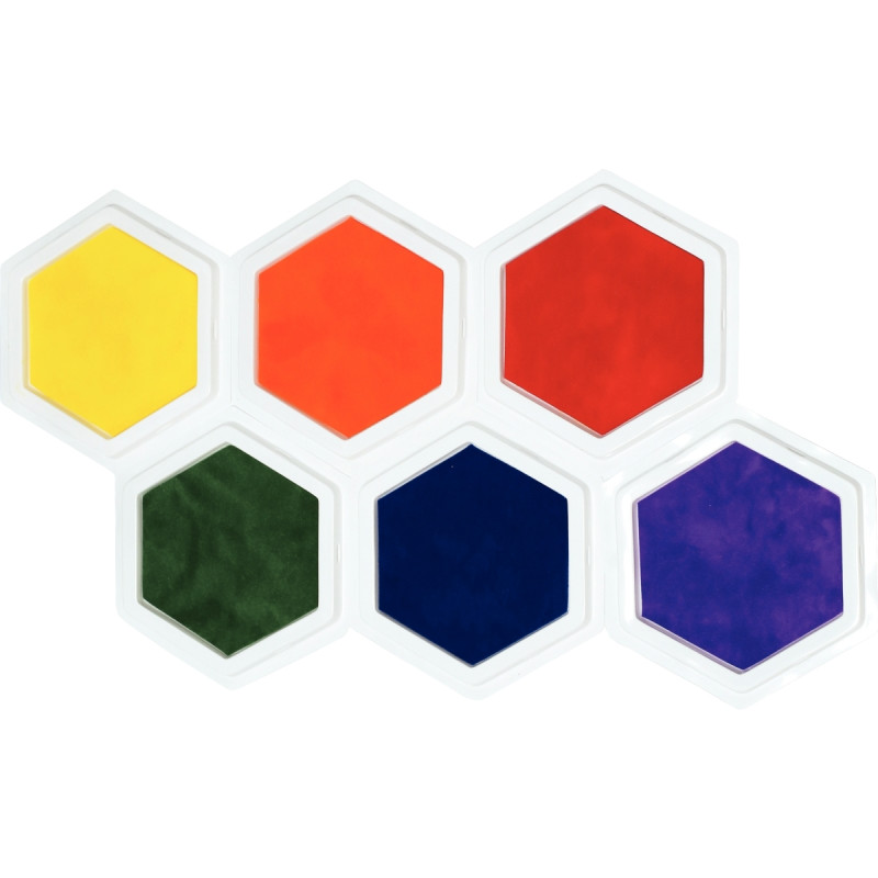Lot de 6 encreurs diamètre 16cm, 6 couleurs assorties