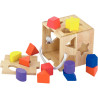 Cube à formes en bois brut + 12 pièces