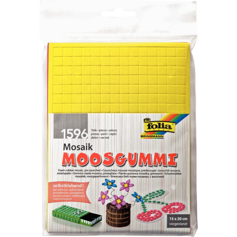 Sac de 6 feuilles mosaïque mousse 15 x 20 cm adhésives