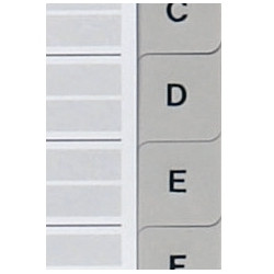 Jeu de 20 intercalaires alphabétiques en polypropylène gris, format A4