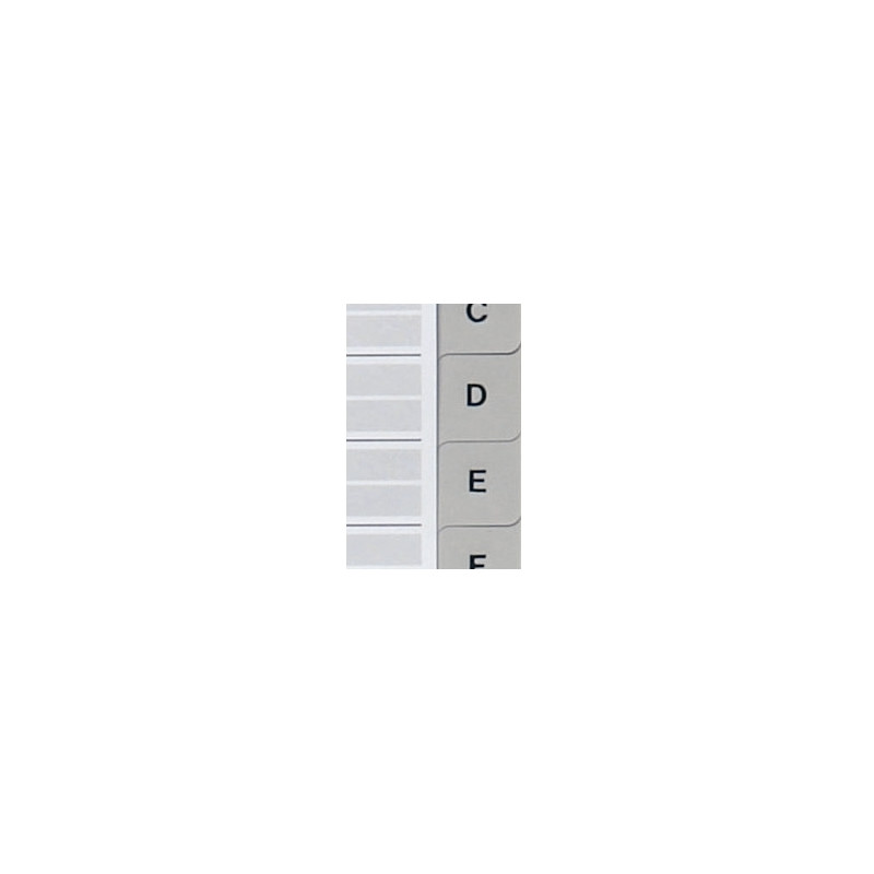 Jeu de 20 intercalaires alphabétiques en polypropylène gris, format A4
