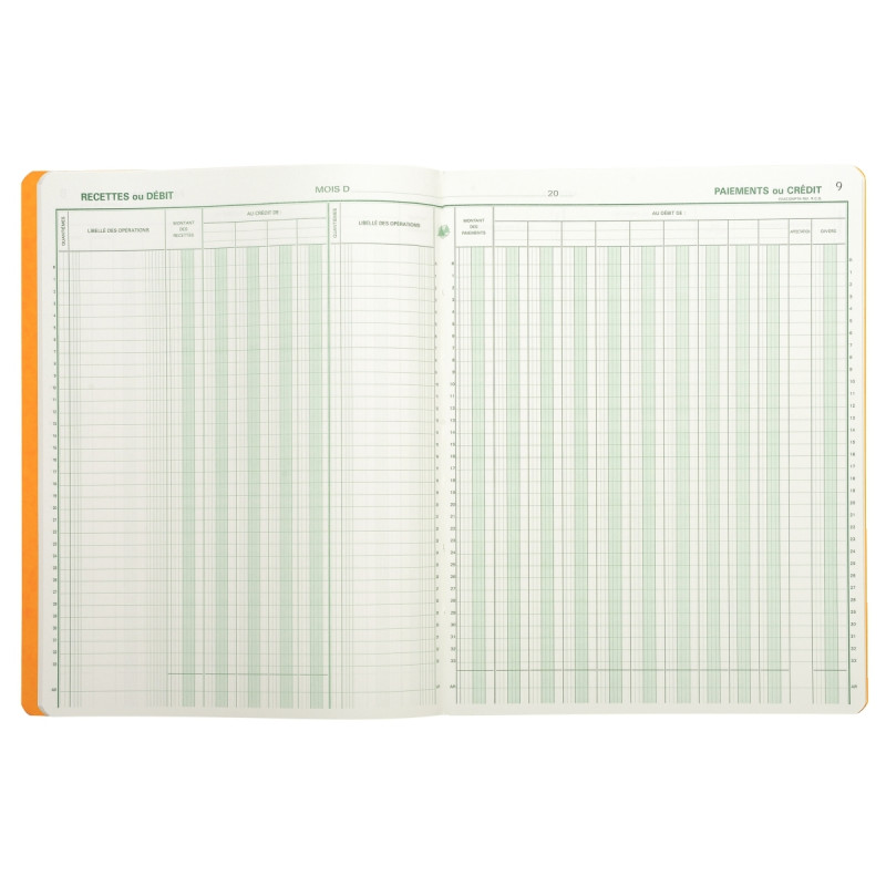 Piqûre de 80 pages Caisse/Banque format 25 x 32 cm